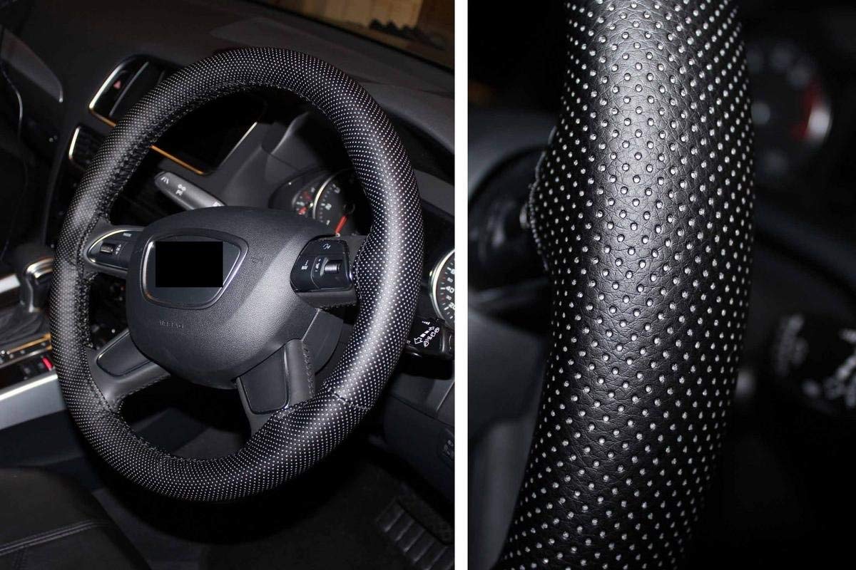 Buy Auto Addict Car Leatherite Black Steering Wheel Cover Stitchable
