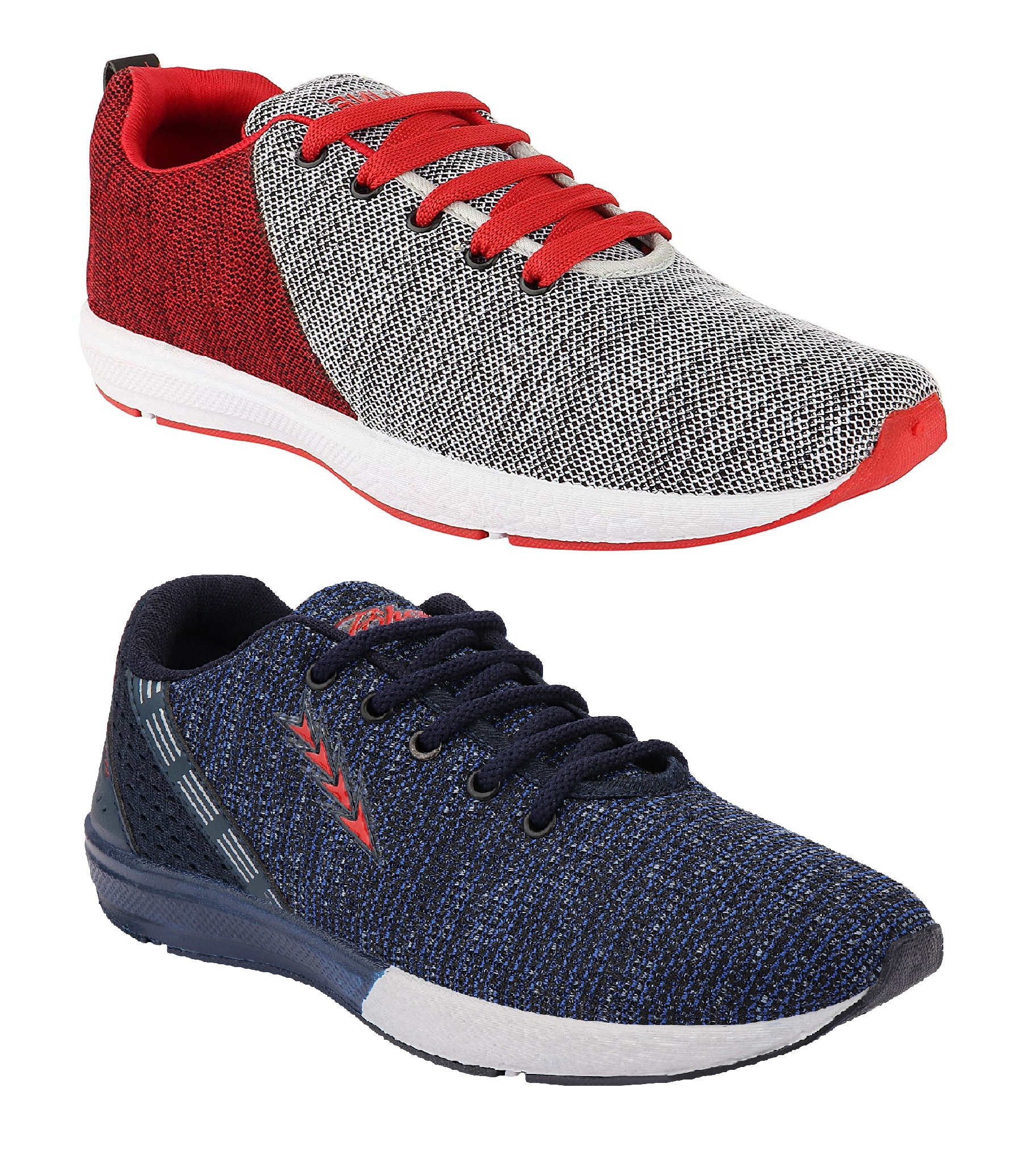 Buy Chevit Men's Combo Pack of 2 Red And Blue Running Shoes ( Sports ...