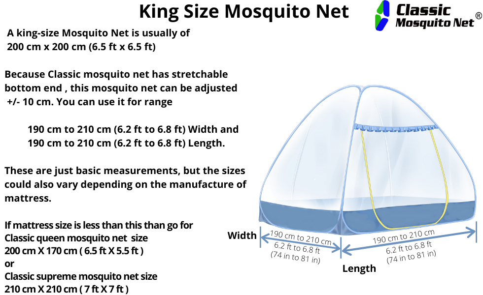 Buy Classic Mosquito Net Foldable King Size Double Bed (Blue) Online