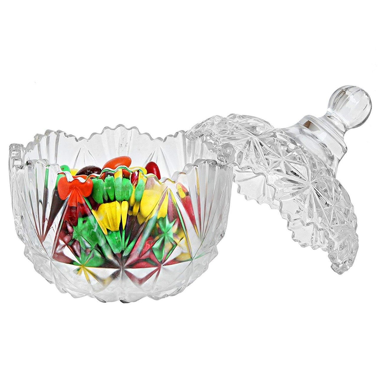 Buy Fancy Craft Glass Small Candy Jar with Lids/Decorative Nut Bowl/Candy Bowl/Decorative Bowl