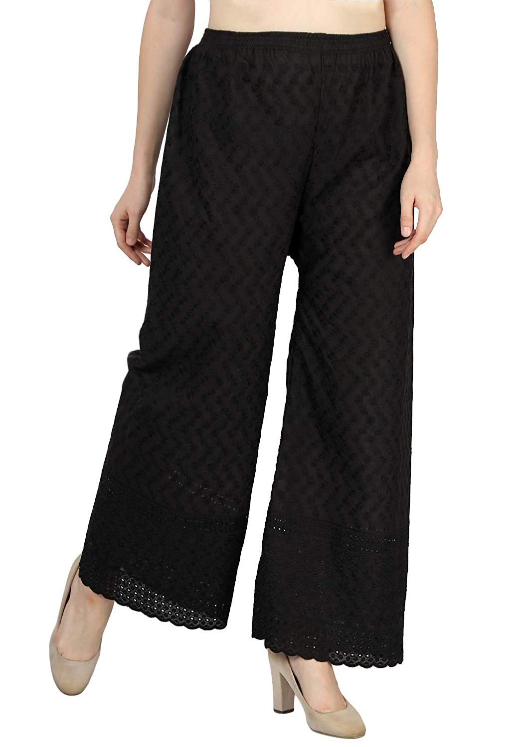 Buy cotton palazzo/women palazzo pants/full chikan palazzo/ palazzo ...