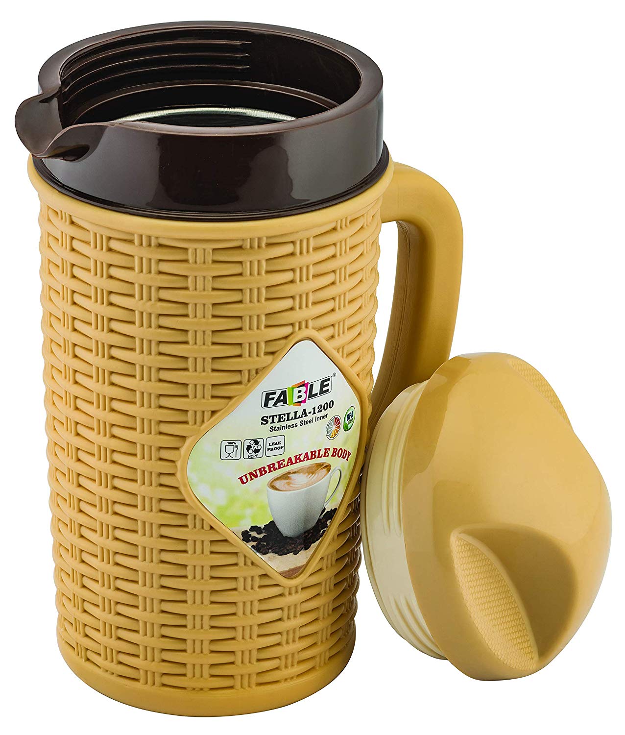 Buy Homeeware 1.2 Litre Thermos Flask Jug Stainless Steel Inner Body