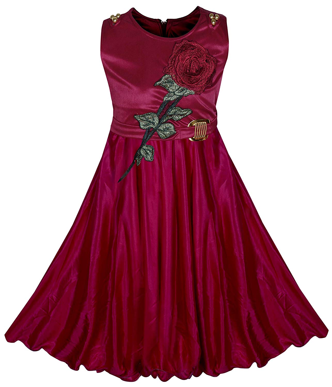 Clobay Maroon Party wear dress for girls