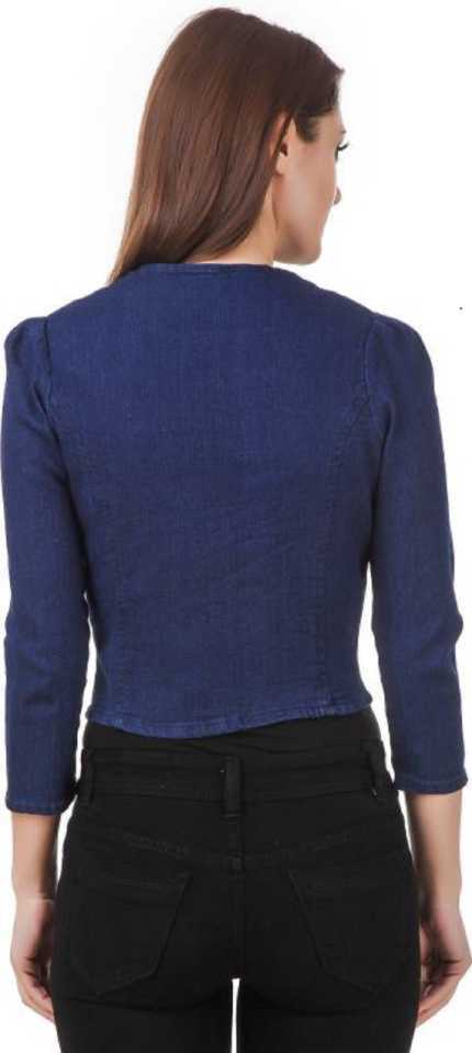 Full Sleeve SMALL Solid Women Denim Jacket