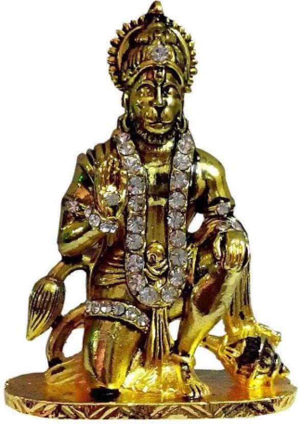 Buy HANUMAN JI ASHIRWAD GOLDEN STONE Decorative Showpiece - 7.2 cm ...