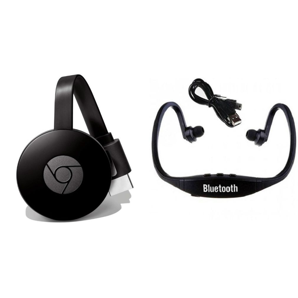 Buy Chromecast WiFi HDMI Dongle and BS19C bluetooth headsetWireless