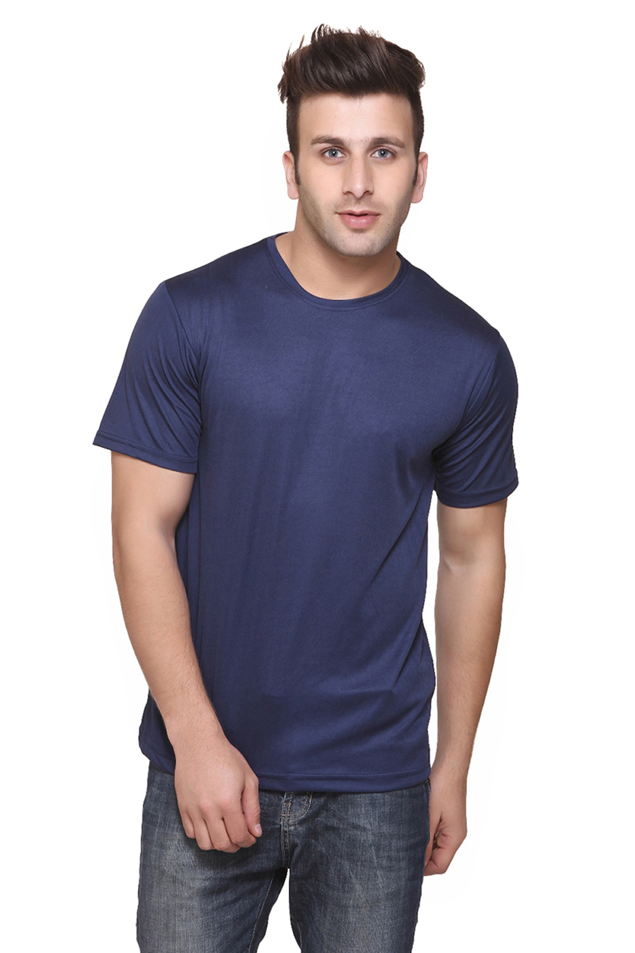 Buy Ketex Navyblue Round Neck Dri-Fit Tshirt Online - Get 70% Off