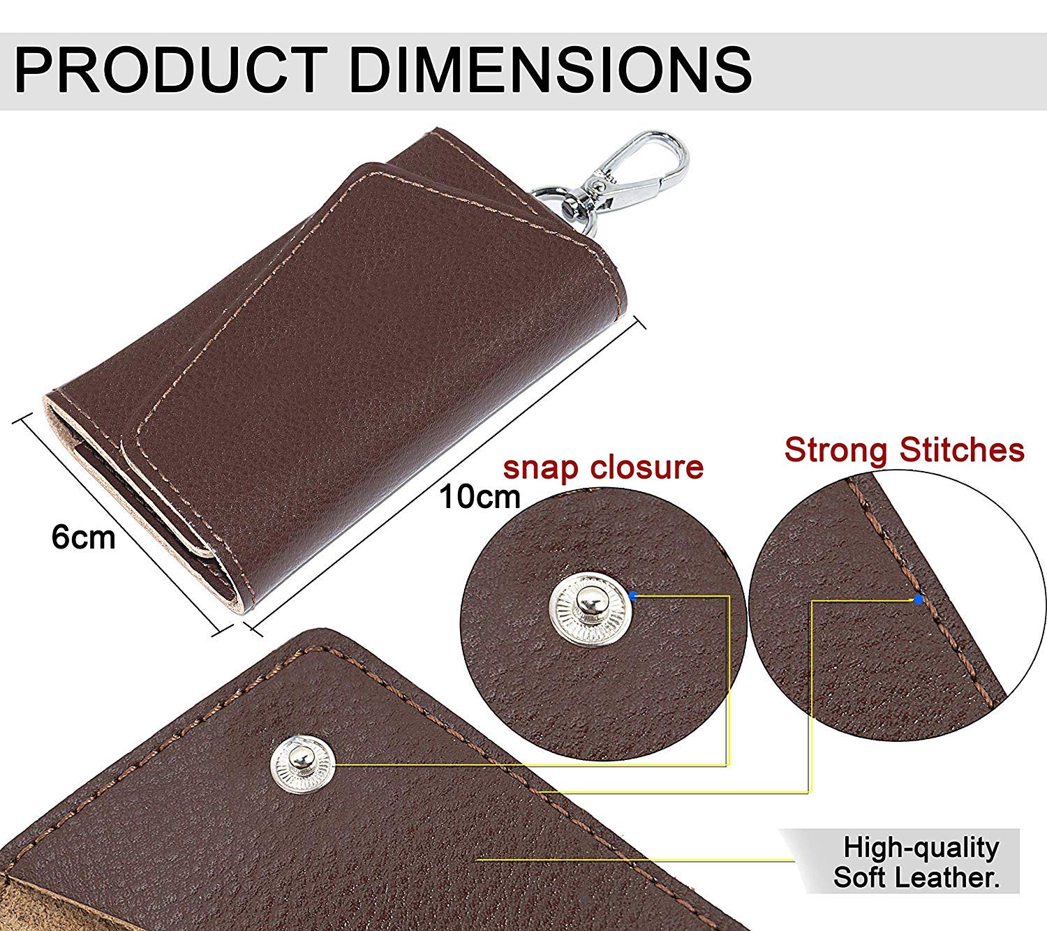 Buy Key Case Pouch Wallet Keychain Key Holder Ring With 6 Hooks Online