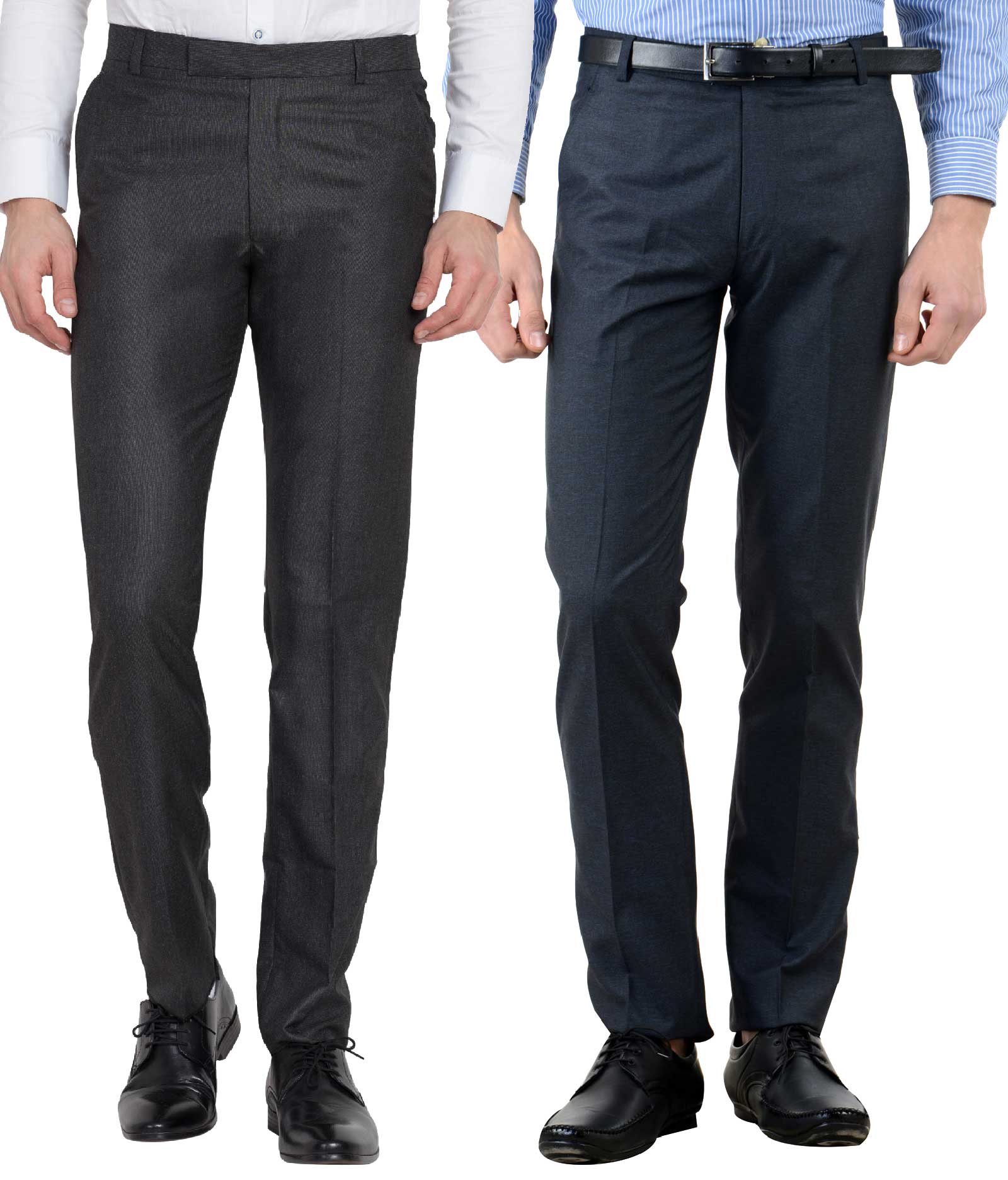 Buy Haoser Men's combo Pack of 2 Cotton Rayon Slim Fit Formal Trouser ...