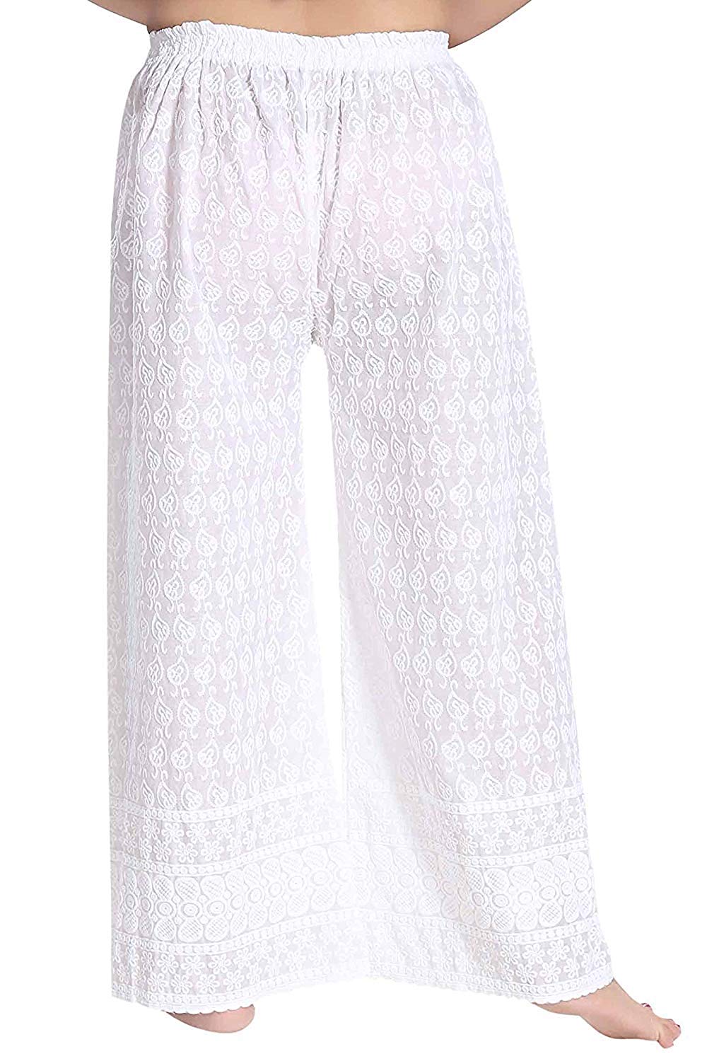 Buy Palazzo pant for women chicken Off white embroidery Palazzo Online @ â¹999 from ShopClues
