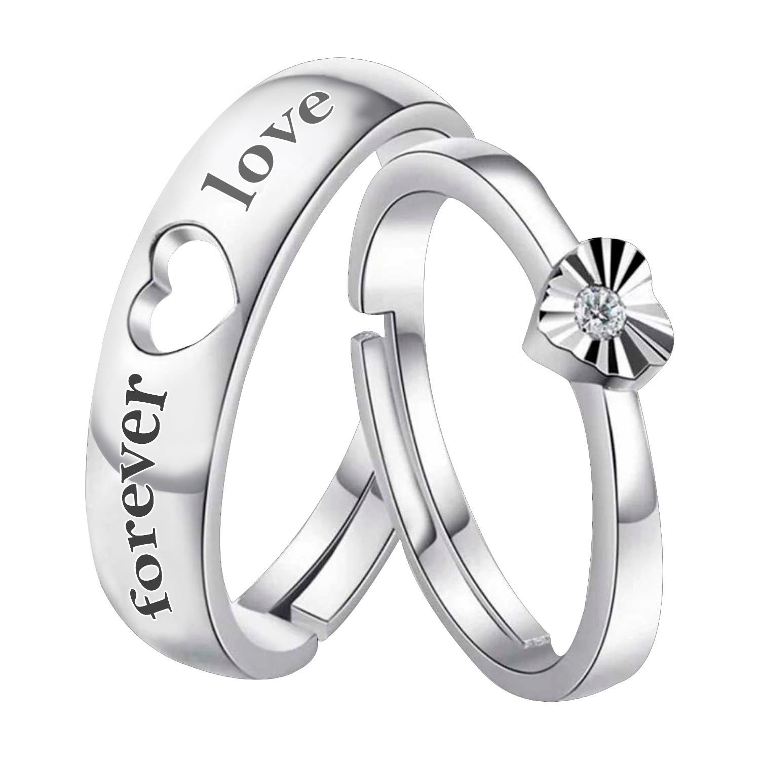 Buy Silver Shine Silver Plated Solitaire 'Endless Love' Heart Proposal ...