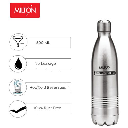 Buy MILTON THERMOSTEEL DUO DLX 500 WATER BOTTLE Online ₹681 from ShopClues