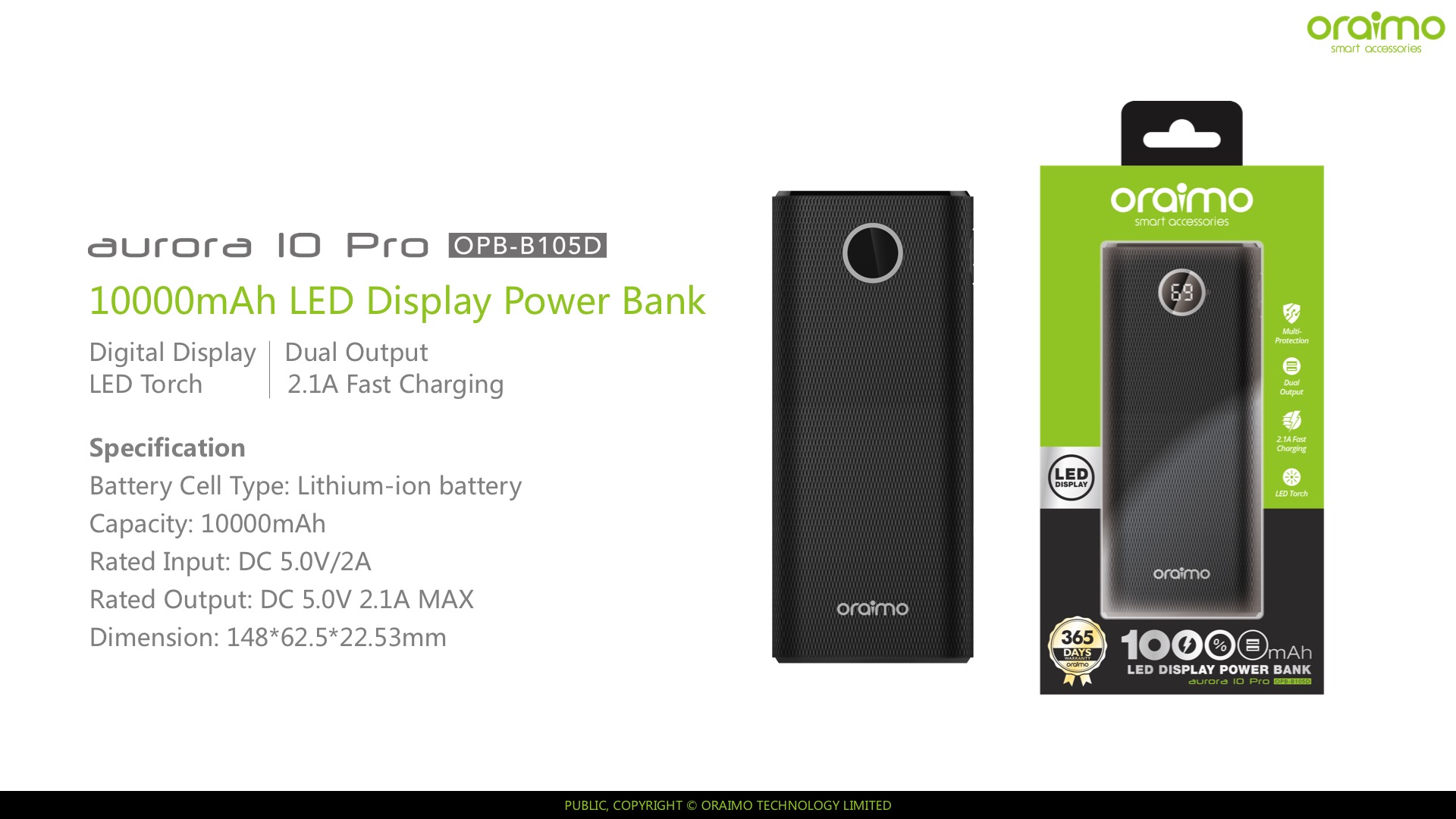 Buy ORAIMO 10000mah POWER BANK Online 1295 From ShopClues