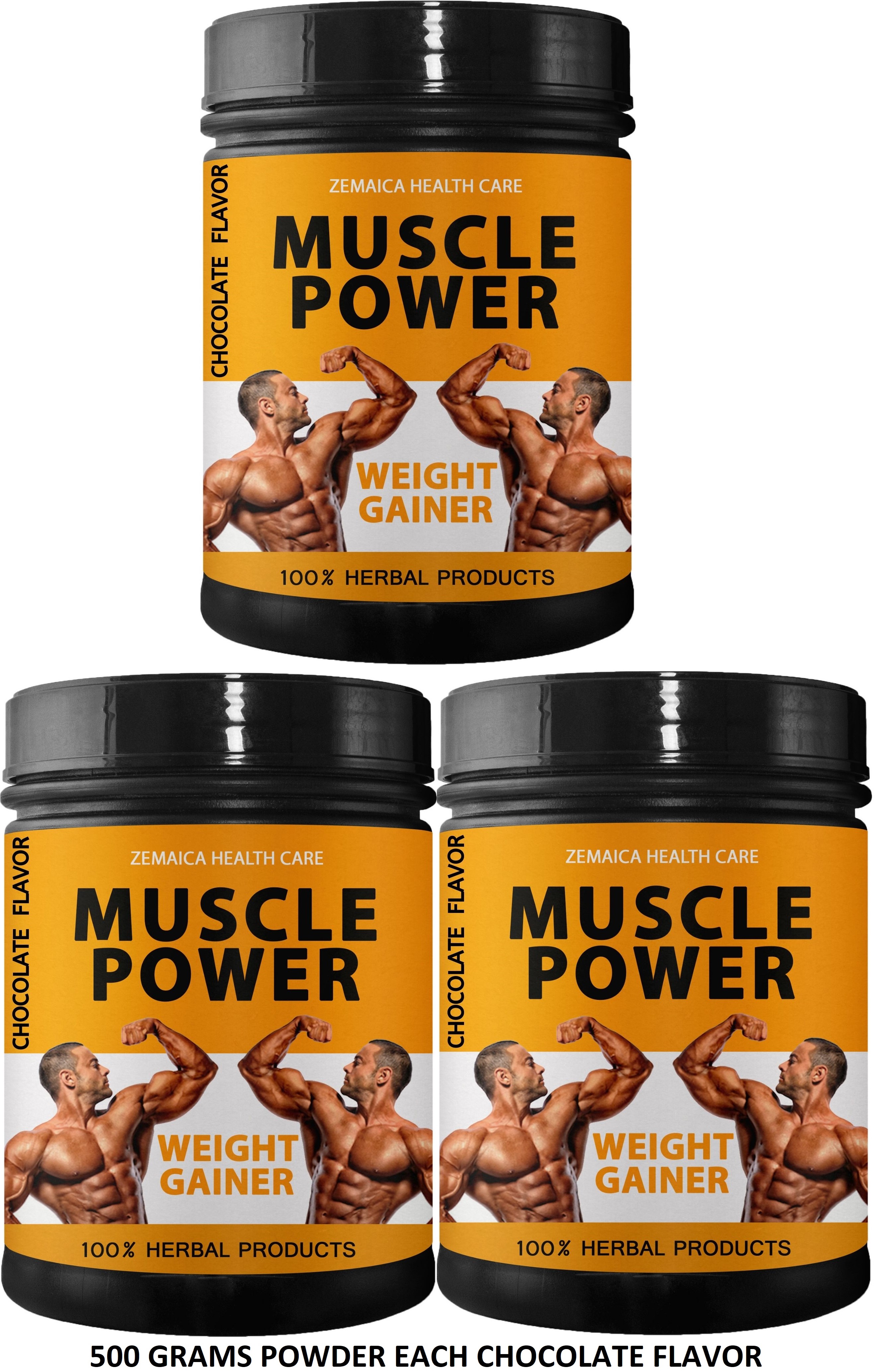 Buy Zemaica Healthcare Muscle Power Chocolate Flavor Muscle Gainer Weight Gainer 500 Gm Powder 2062