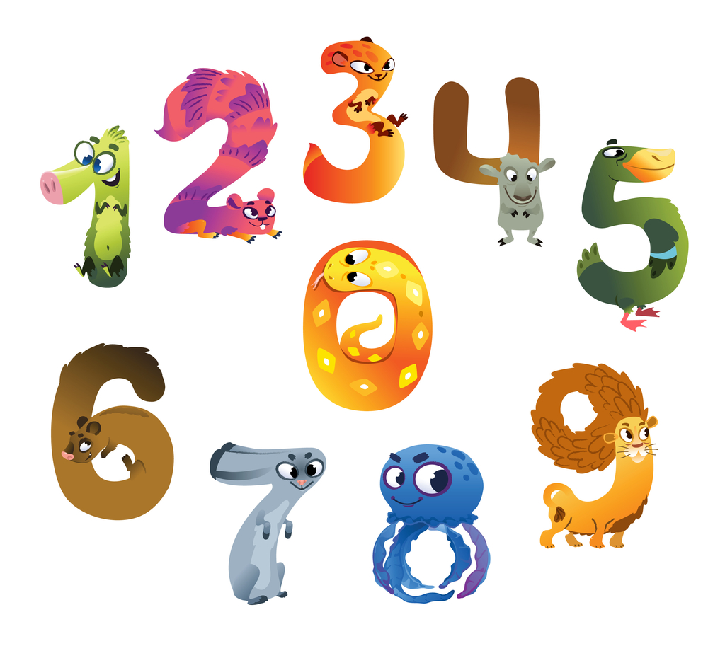 Buy animal counting 10 chart Alphabets and numbers wall sticker paper