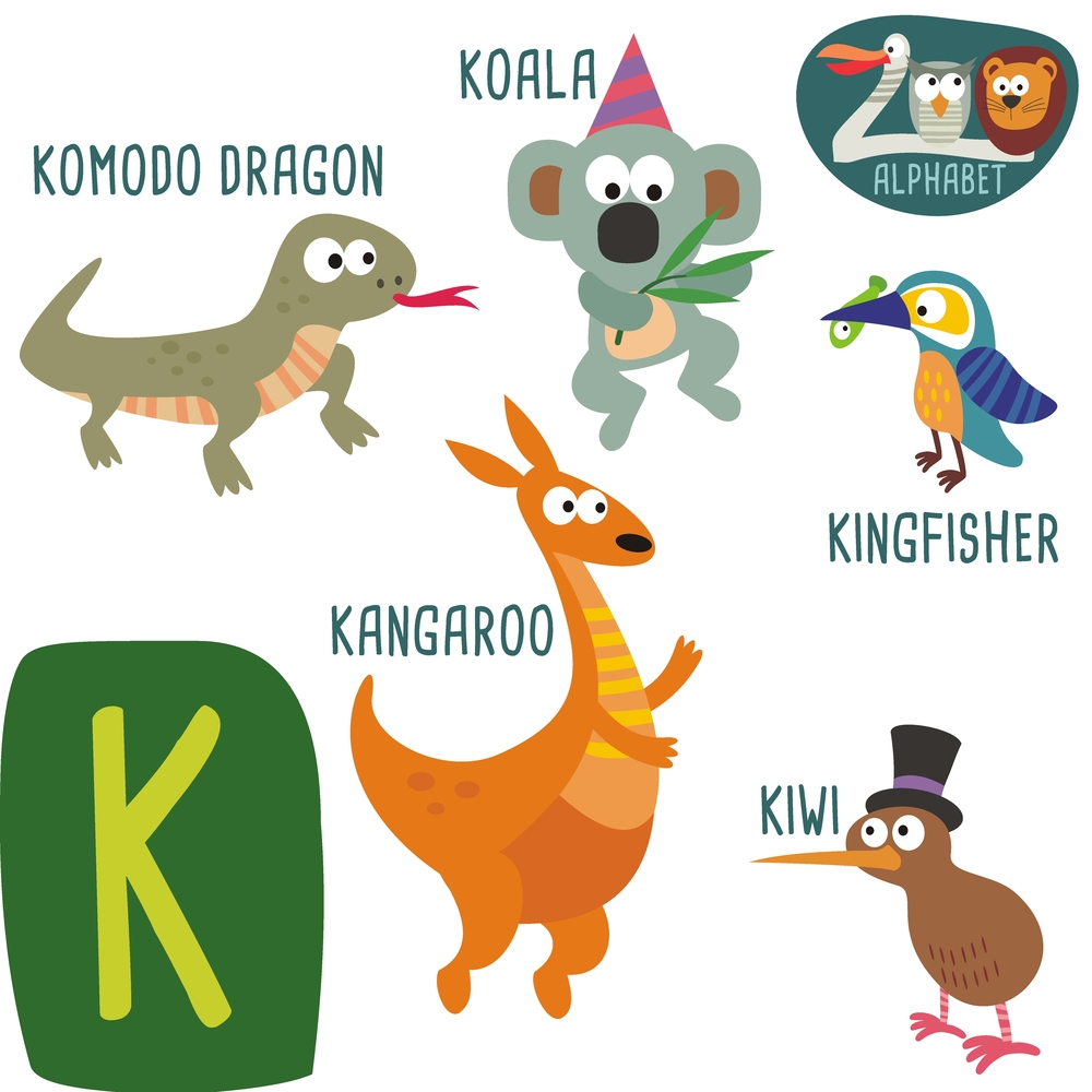 Buy alphabet chart of animal start with k Alphabets and numbers wall