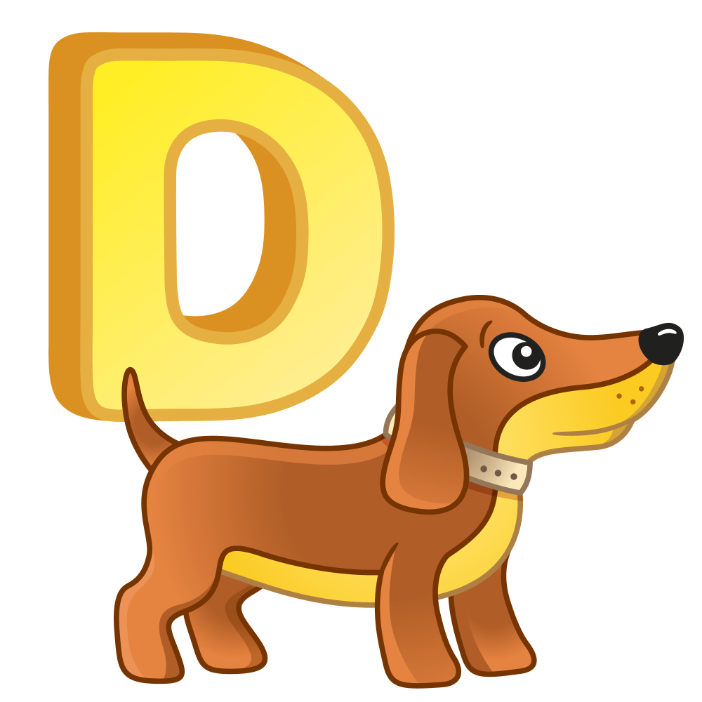 Buy alphabet D for dog Alphabets and numbers wall sticker paper poster ...