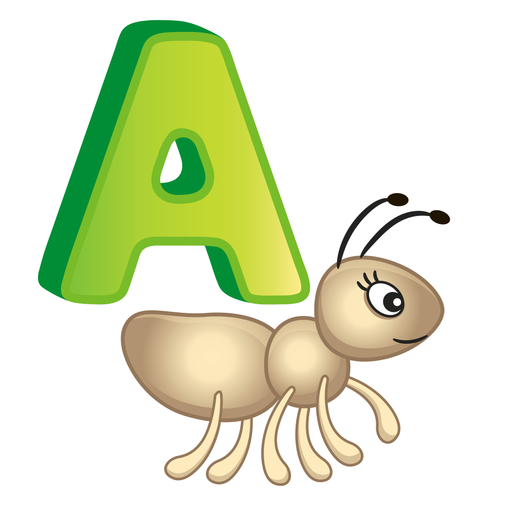 Buy alphbet a for ant Alphabets and numbers wall sticker paper poster ...