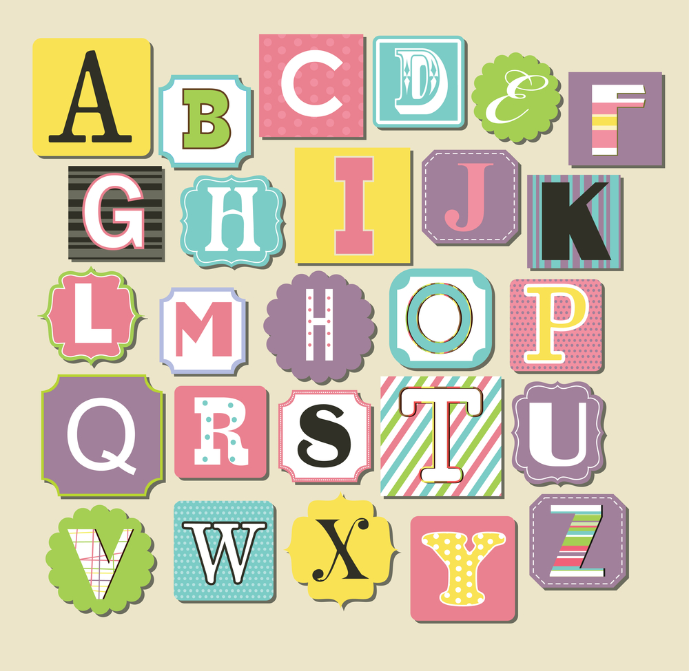 Buy picture style alphabet Alphabets and numbers wall sticker paper ...