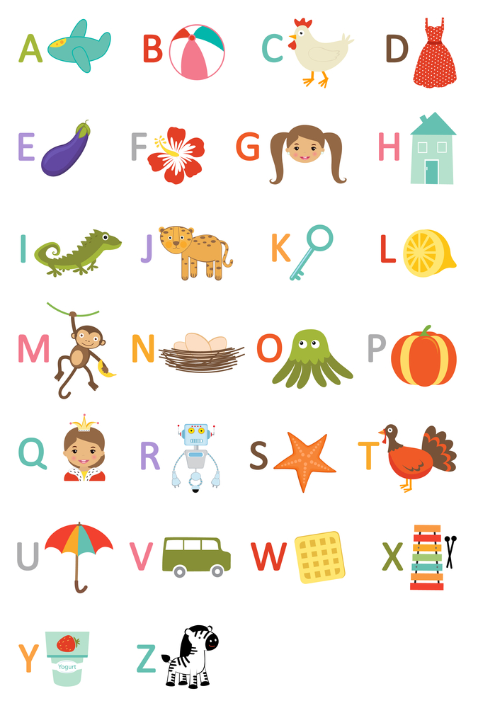 Buy english alphabet with character Alphabets and numbers wall sticker ...