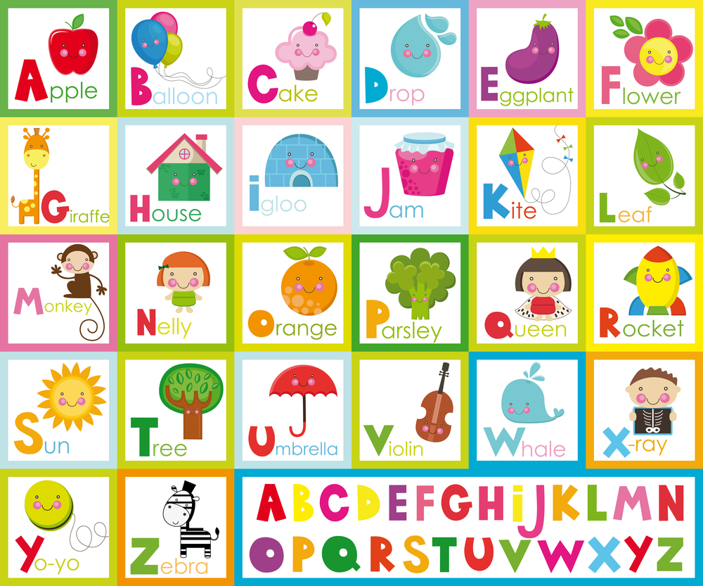 Buy english alphabet with character Alphabets and numbers wall sticker ...