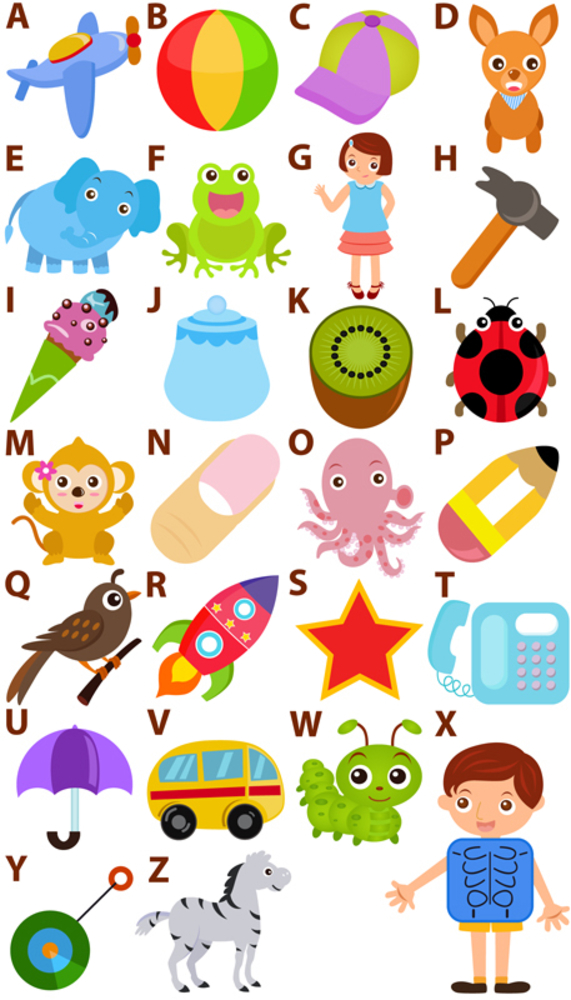 Buy english alphabet with meanning Alphabets and numbers wall sticker ...