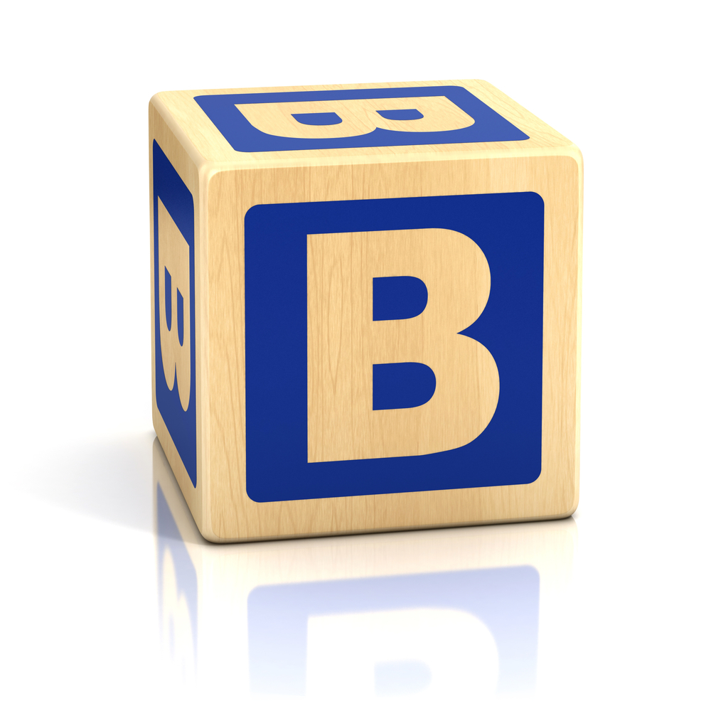 Buy Alphabet B Block Alphabets And Numbers Wall Sticker Paper Poster ...