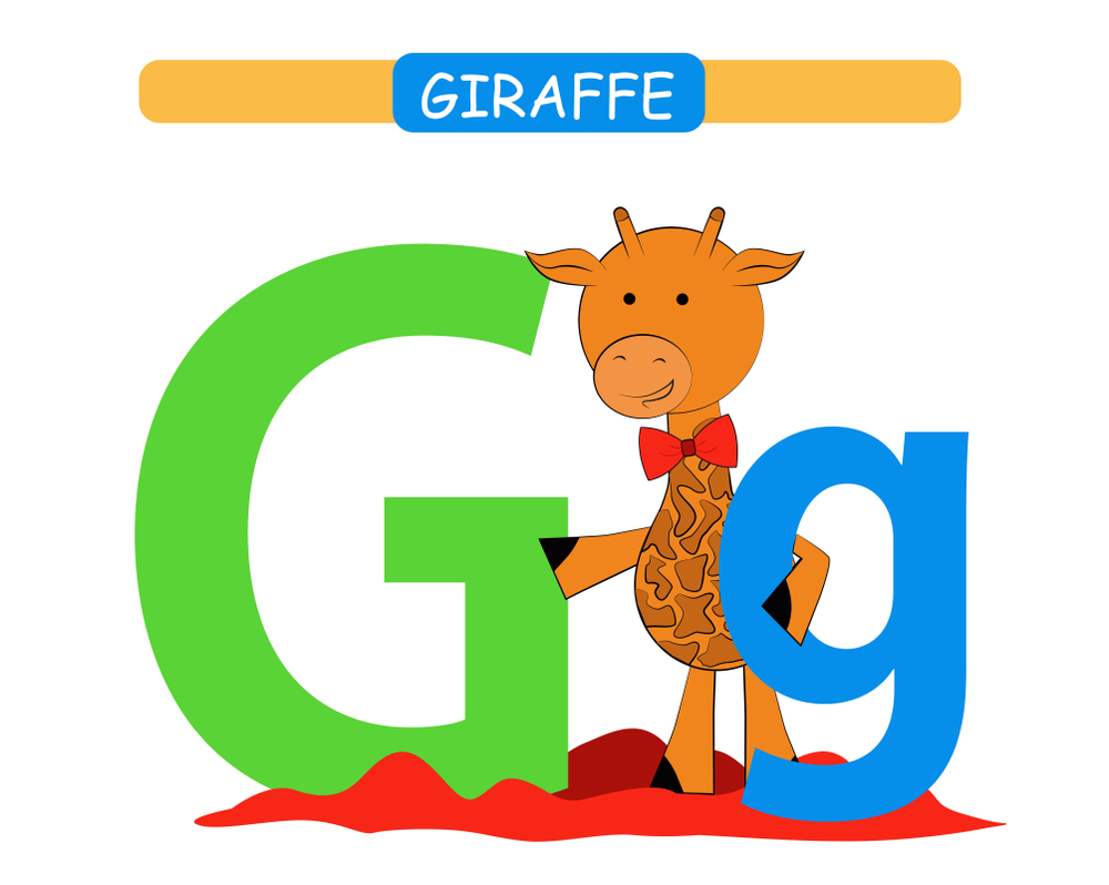 Buy english alphabet g for giraffe Alphabets and numbers wall sticker ...