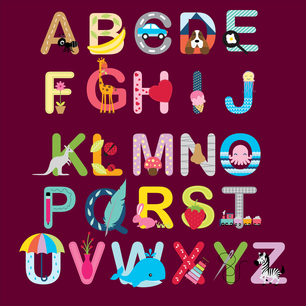 Buy english alphabets Alphabets and numbers wall sticker paper poster ...