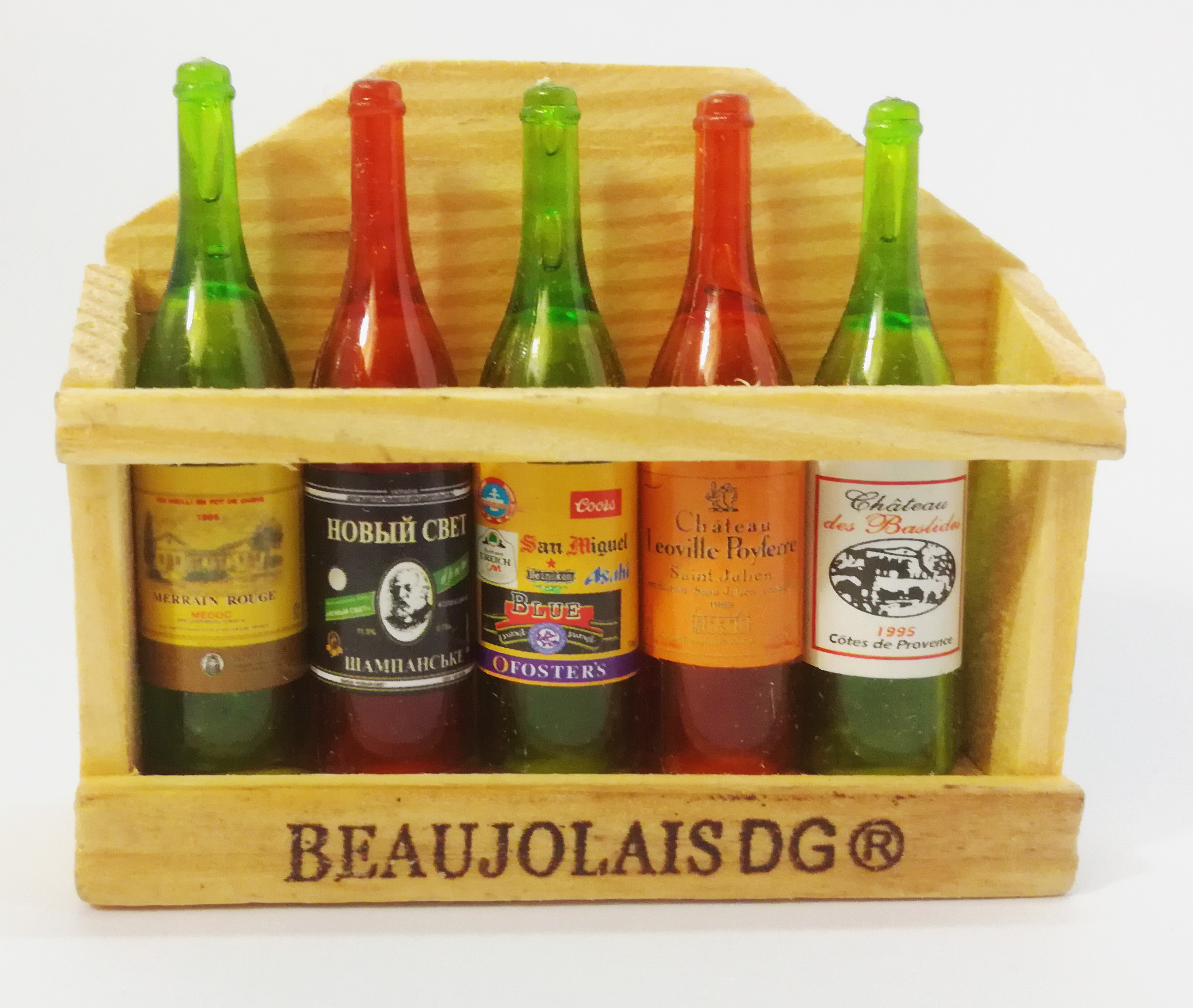 Aceola Wine Bottle in Rack Design Fridge Magnet