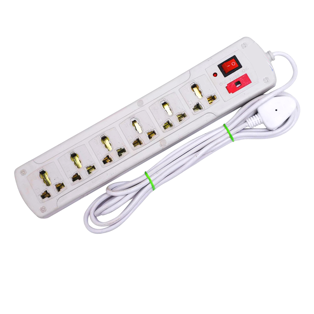 Buy 6+1WHITE EXTENSION BOARDS EXTENSION CORD 3MTR WIRE 6AMP ELECTRIC