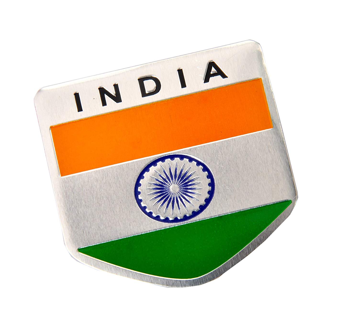 DY India Flag Shield 3D Car Bike Door Laptop Aluminum Sticker 5 X 5 Cm,India Flag