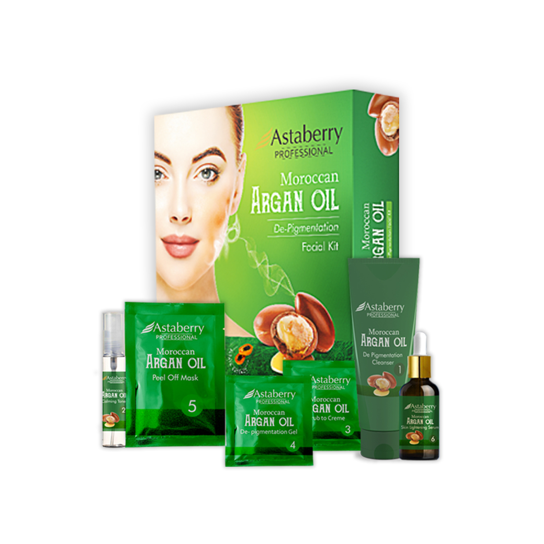Buy Astaberry Professional Argan Oil DePigmentation Facial Kit (6
