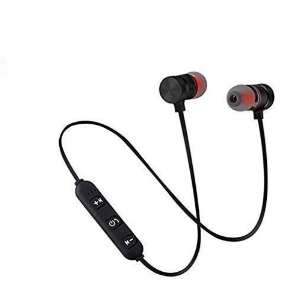 Wireless Sports Bluetooth Magnet Earphone Hand Free Headphone for All Smartphone Black