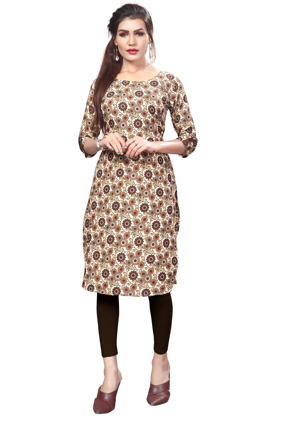 Buy Women Multicolor Full Stitch Pathani Style Crep Kurti Online @ ₹299 ...