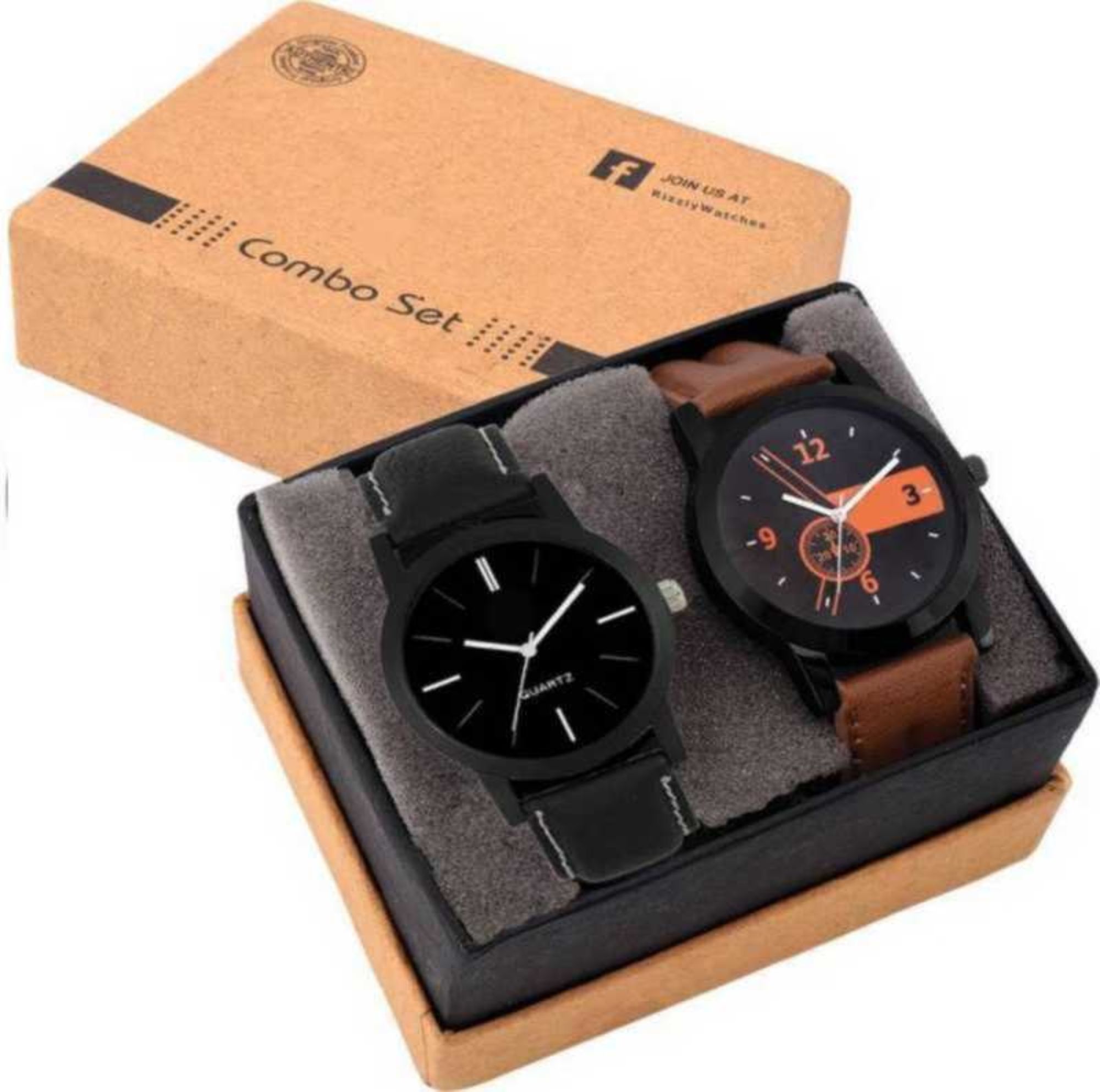 Swadesi Stuff Analog Brown Black Color Luxury watches combo for Men Boys lorem 1 ,4