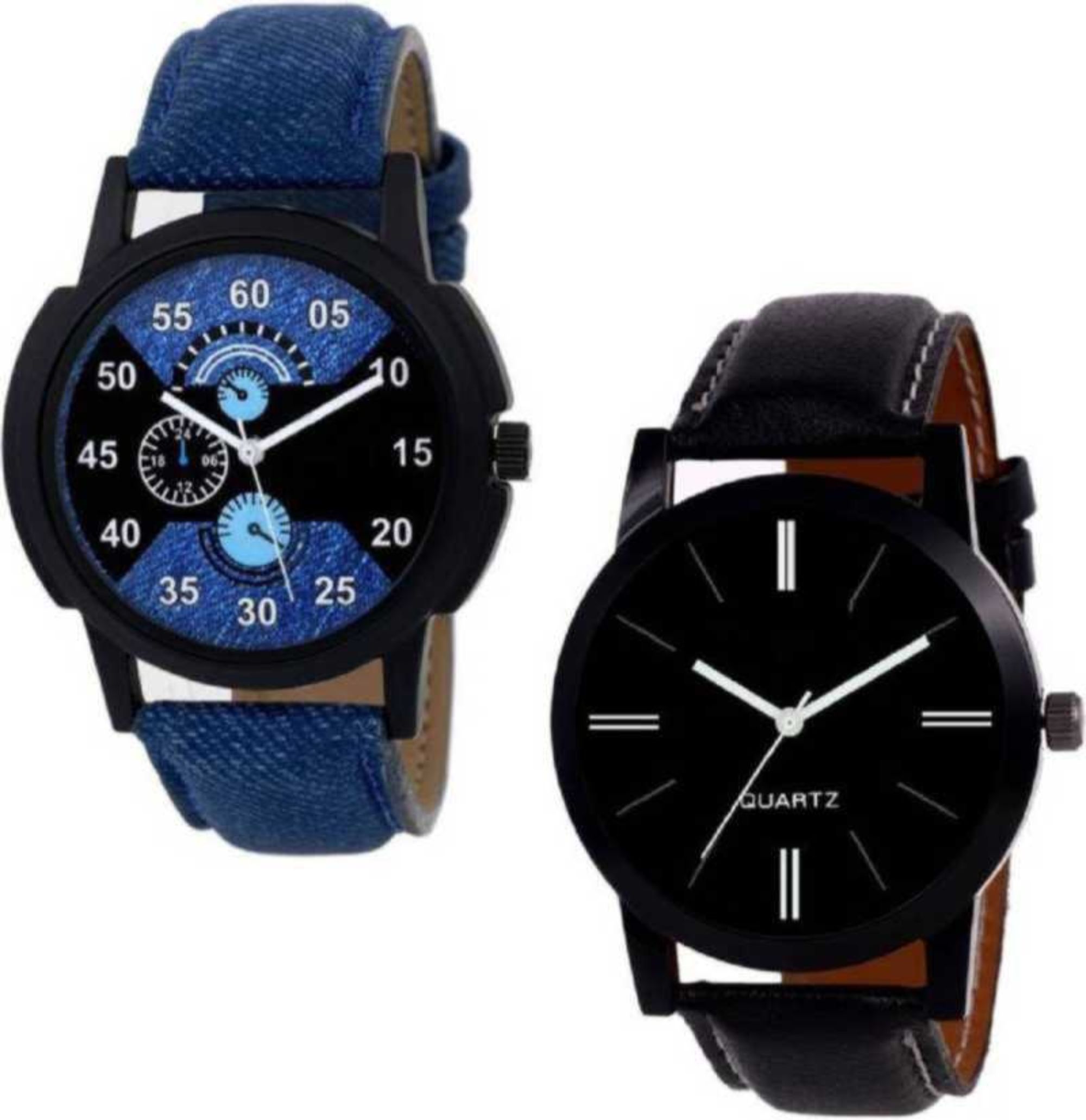 Swadesi Stuff Analog Brown Blue Color Luxury watches combo for Men Boys fasrack mitulblue