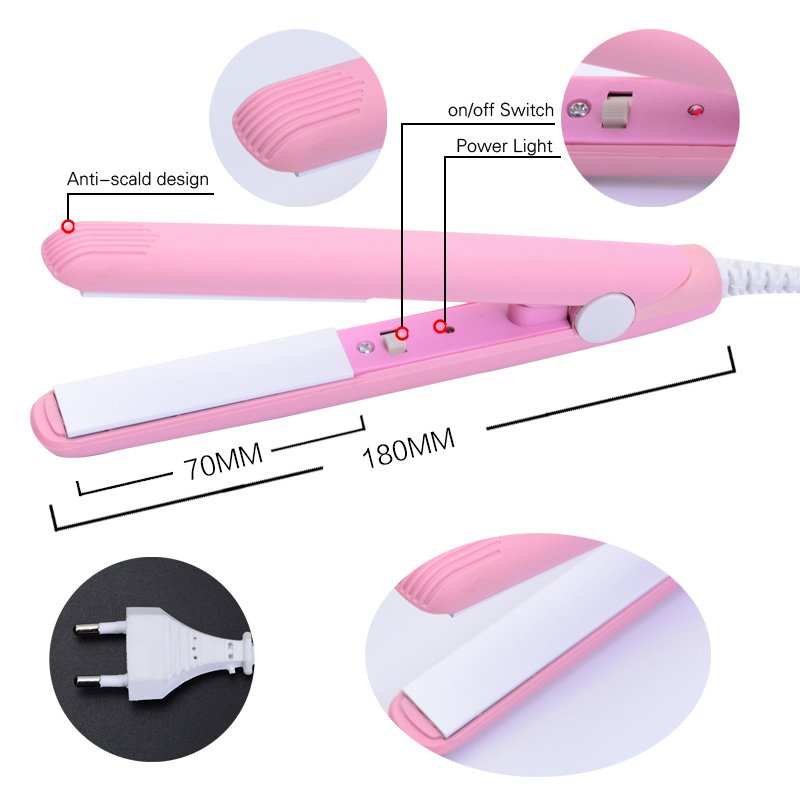 Buy 220V Hair Pink Mini Straightening Irons Hairs Flat Iron Curling