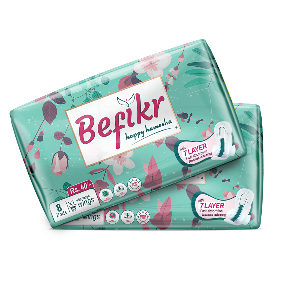 Buy Befikr Sanitary Pads with Japanese Technology XL size 16 Sanitary