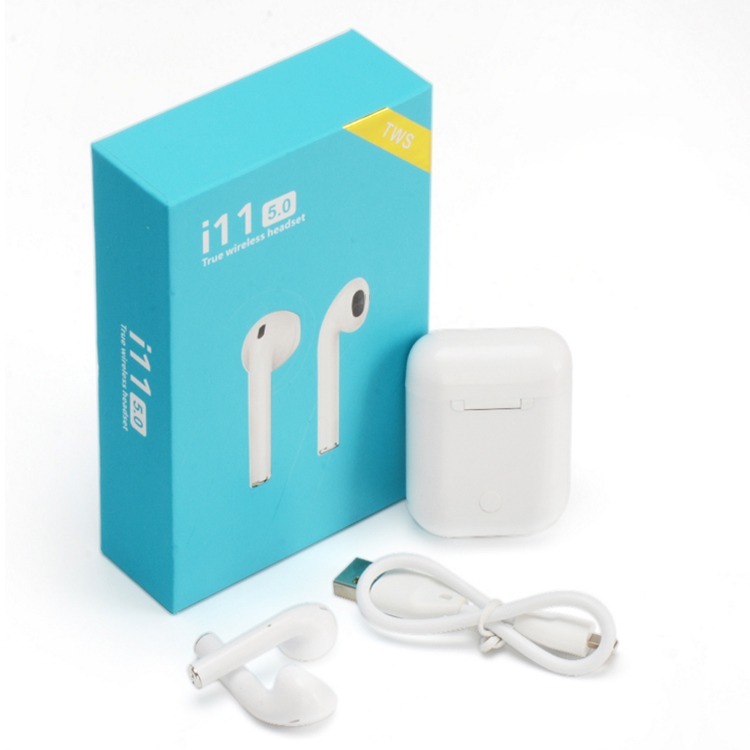 HBNS TWS I11 5.0 True Wireless Mini Bluetooth Headsets/Earphones/Earbuds with Mic Charging Case for Both iOS Android Phones