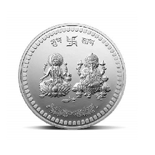 20gm silver coin laxmi ganesh coin by Ceylonmine