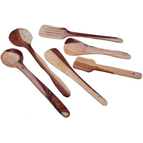 Buy aTOzCRAFTS WOODEN Multipurpose Serving And Cooking Spoon Set For ...