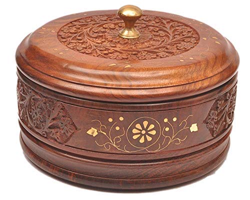 aTOzCRAFTS Wooden Chapati Box Casserole