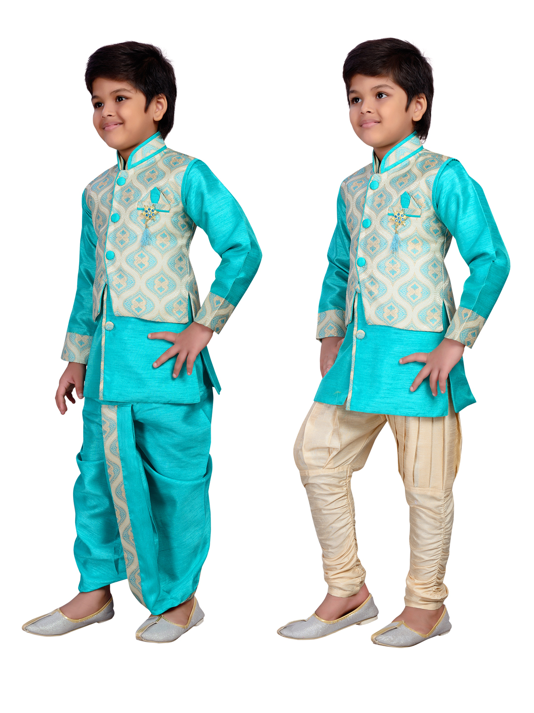 Buy AJ Dezines Kids Ethnic Wear Kurta Waistcoat and Dhoti Pant for Boys ...