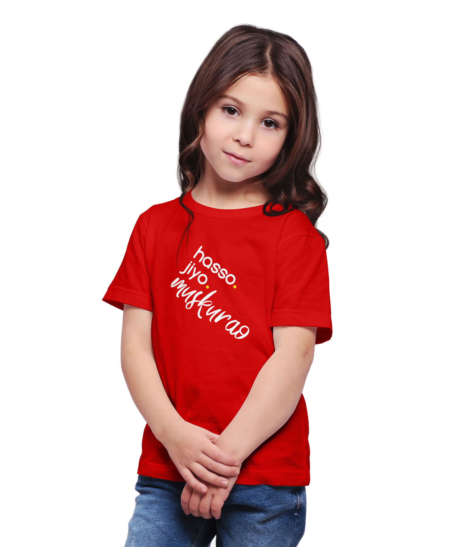 Buy Haoser Printed Cotton tshirt for girls kids single, Red kids ...