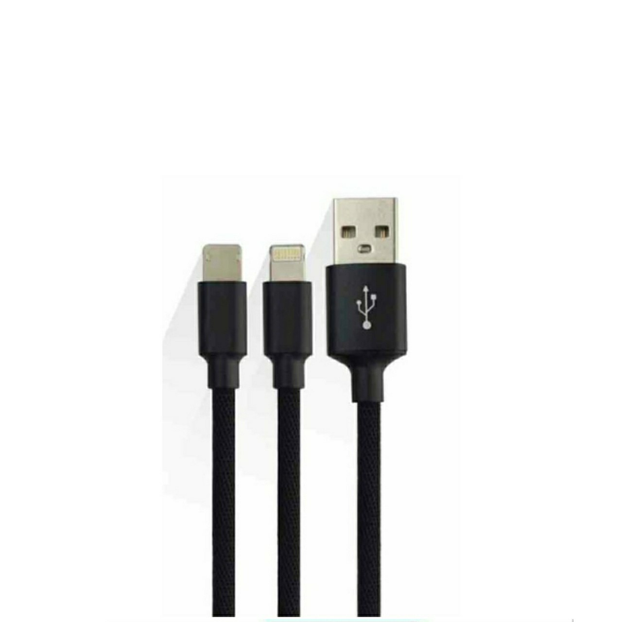 2 in 1 Lightening Micro USB Cable High Speed Charging Data Transfer USB Cable Black