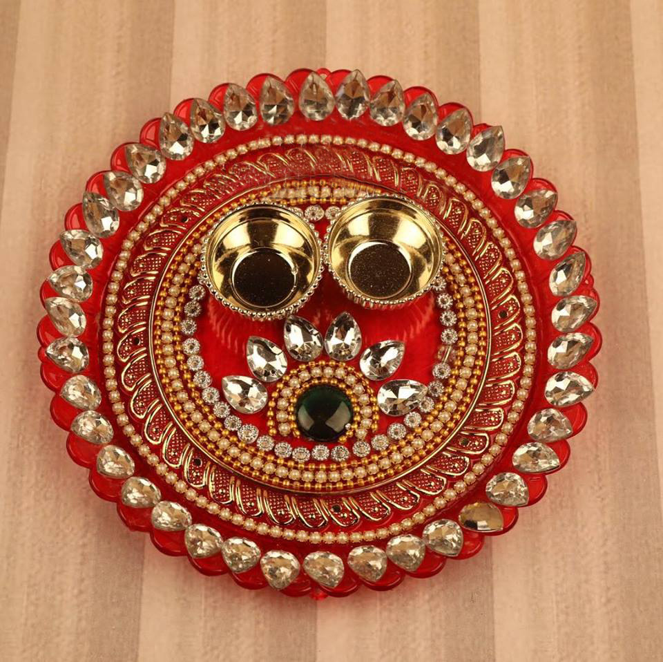 Buy R Sanskruti Kumkum Tilak Thali with Two Katoris, Kumkum Vati ...