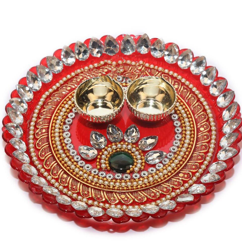 Buy R Sanskruti Kumkum Tilak Thali with Two Katoris, Kumkum Vati ...