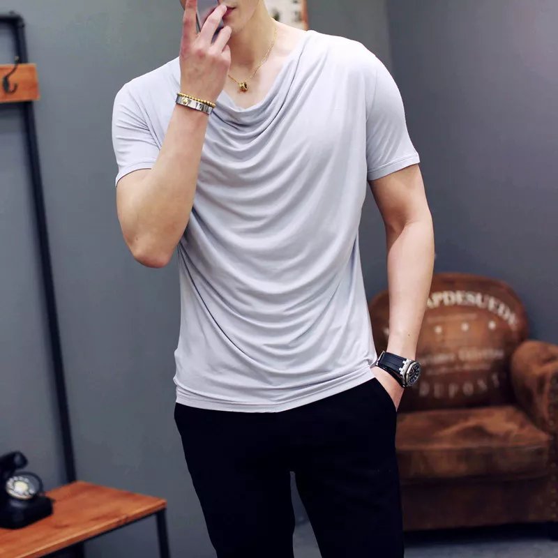 Pause Grey Round Neck T Shirt For Men