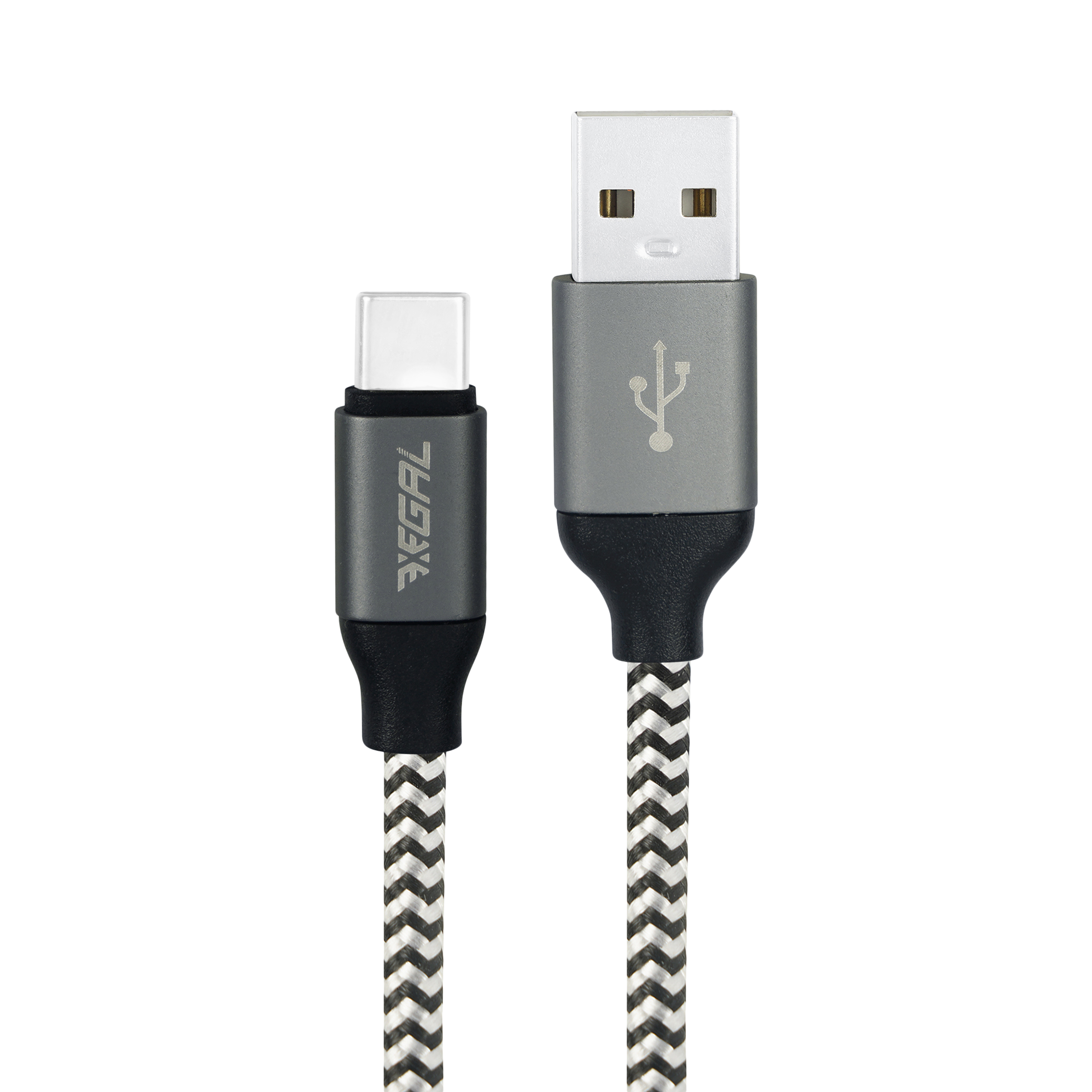 Xegal 6.5ft Type C USB Cable  Compatible with All Phones With Type C port, Grey Black, Sync and Charge Cable 